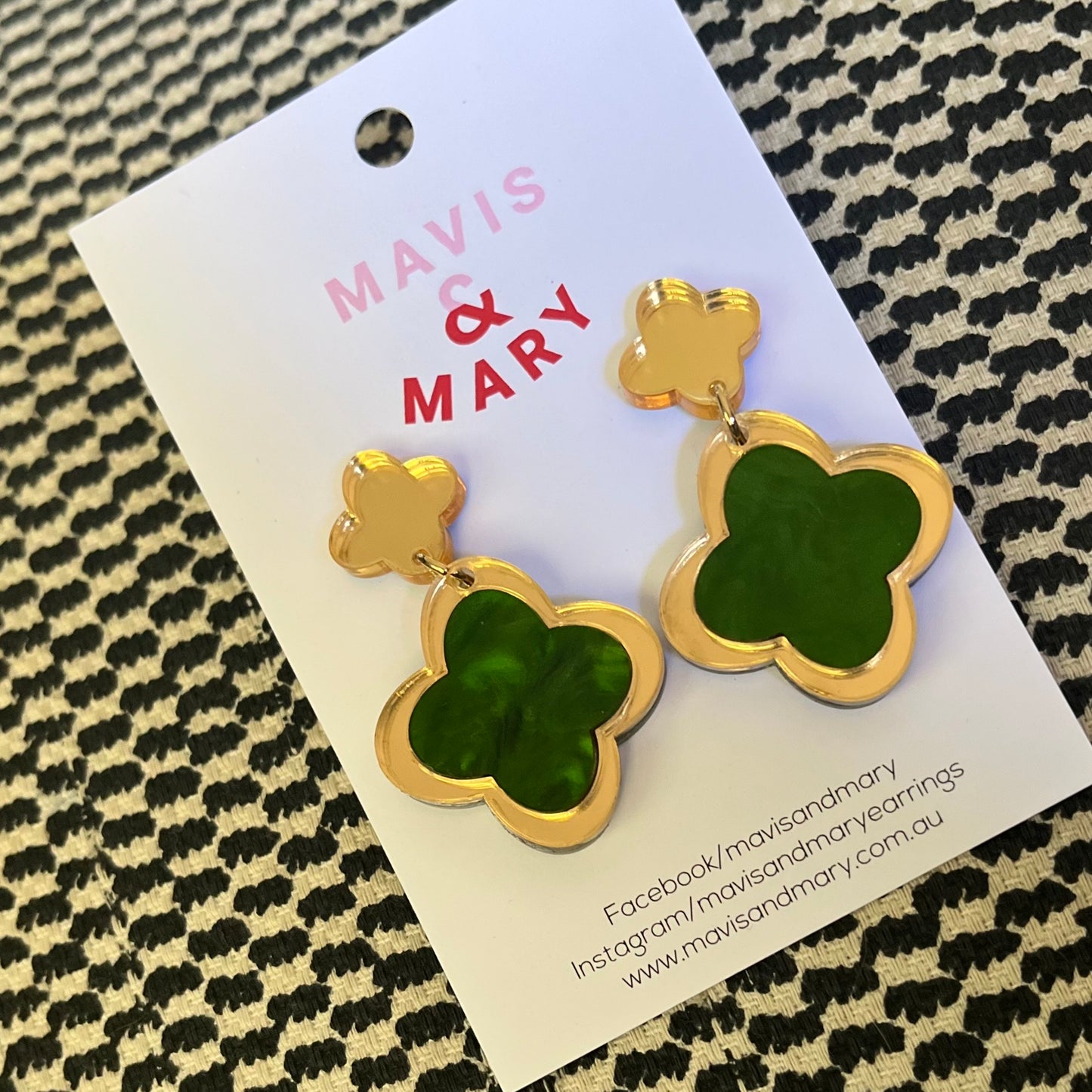 Four leaf clover - Green Marble