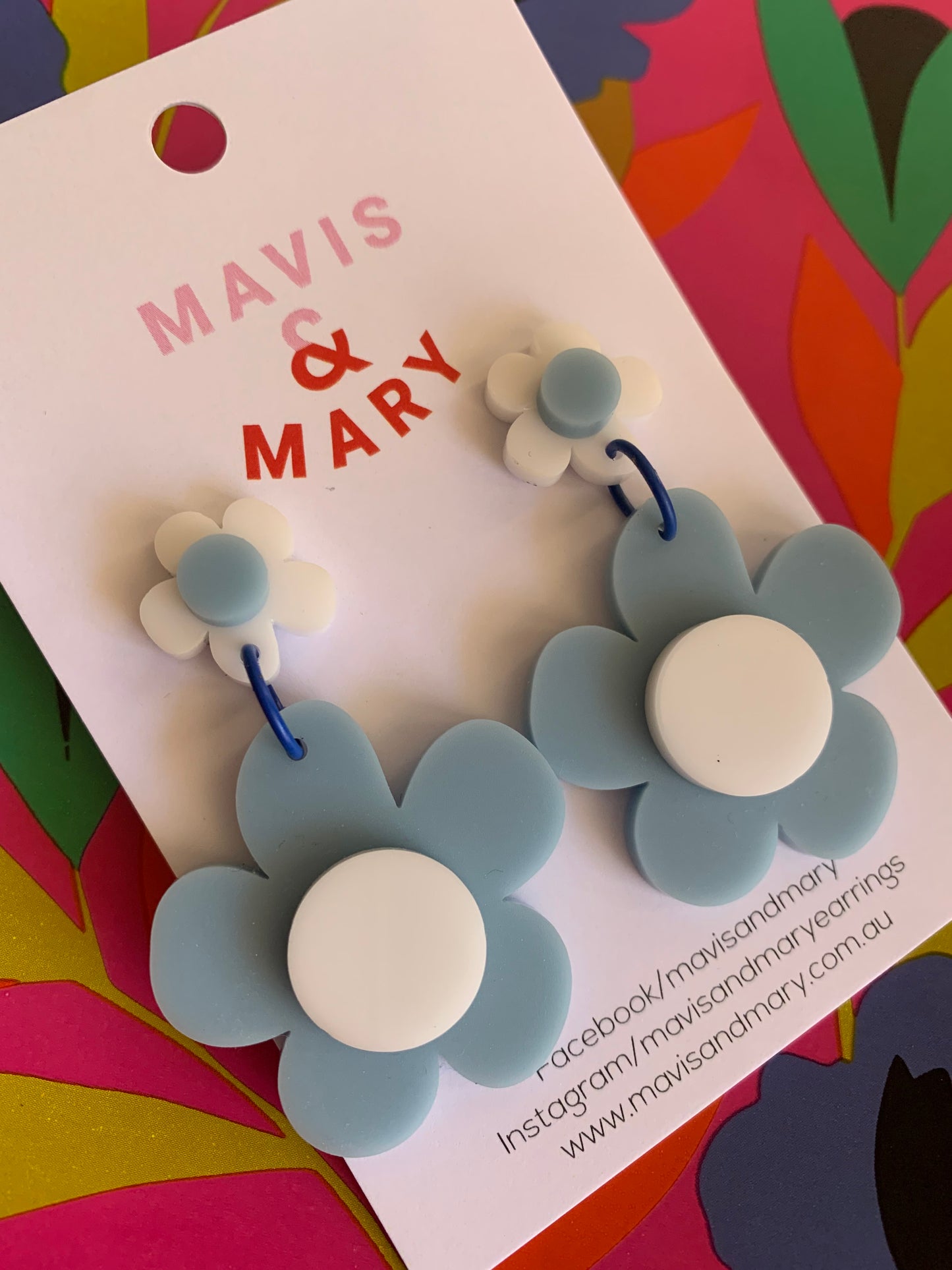 Flower double - blue/white