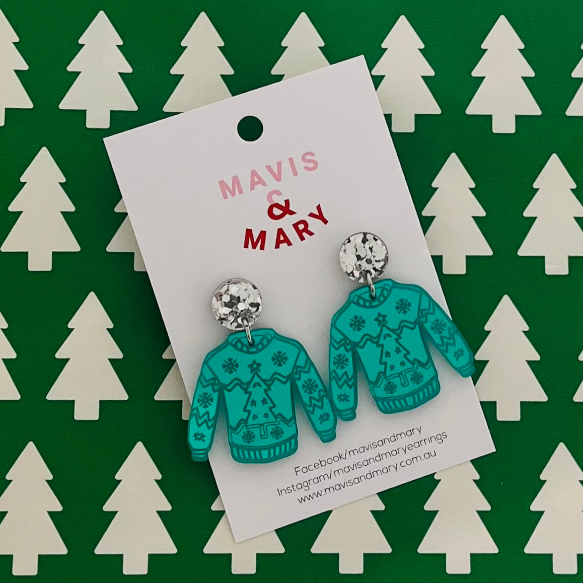 Christmas ugly jumper Green mirror