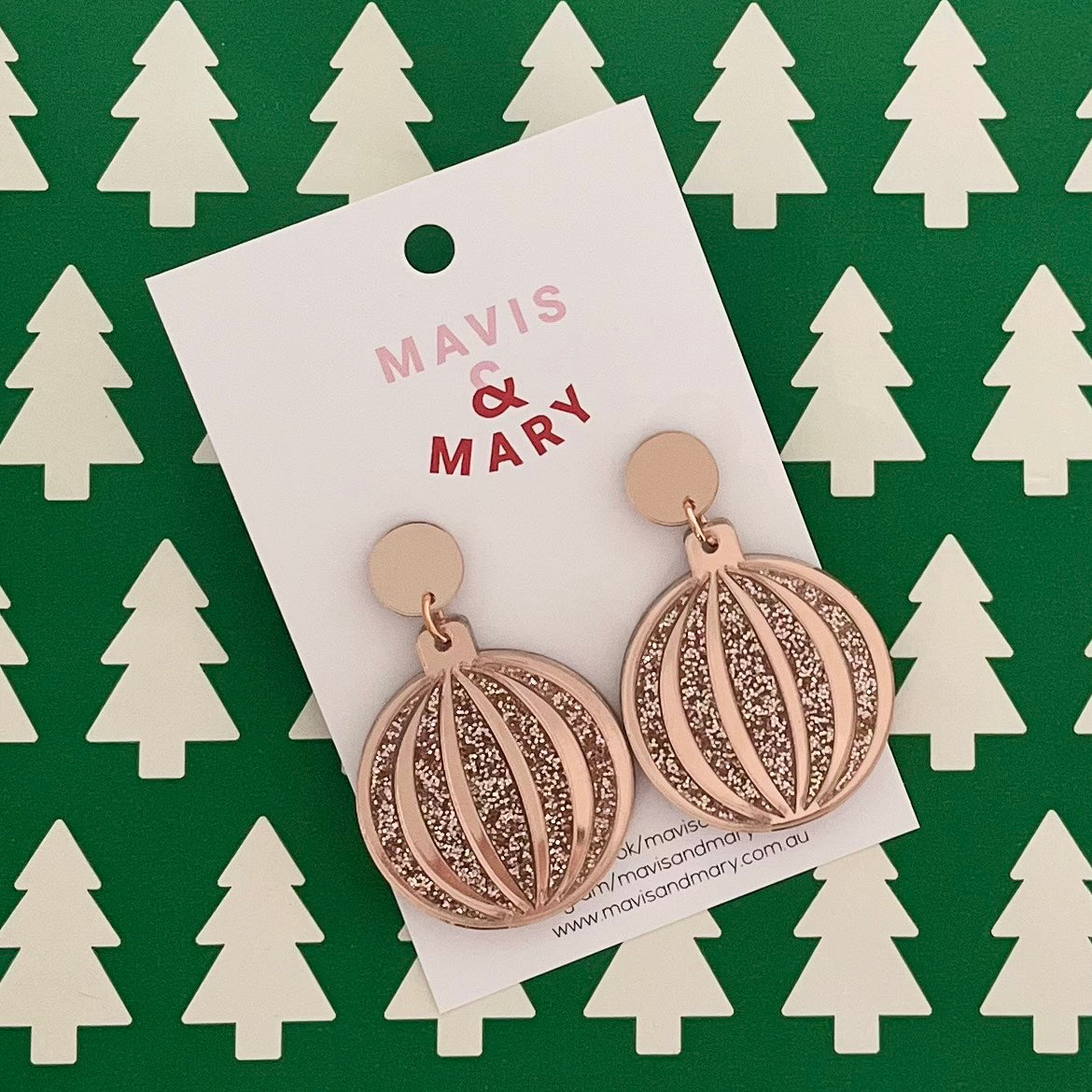 Christmas Bauble pink rose good pink sparkle