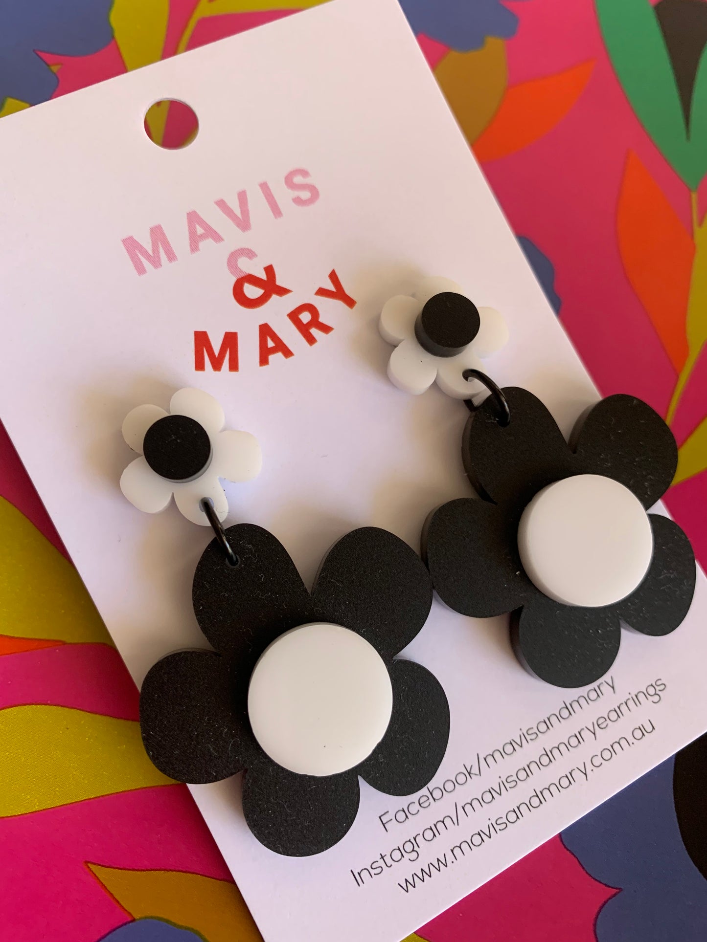 Flower double - black/white