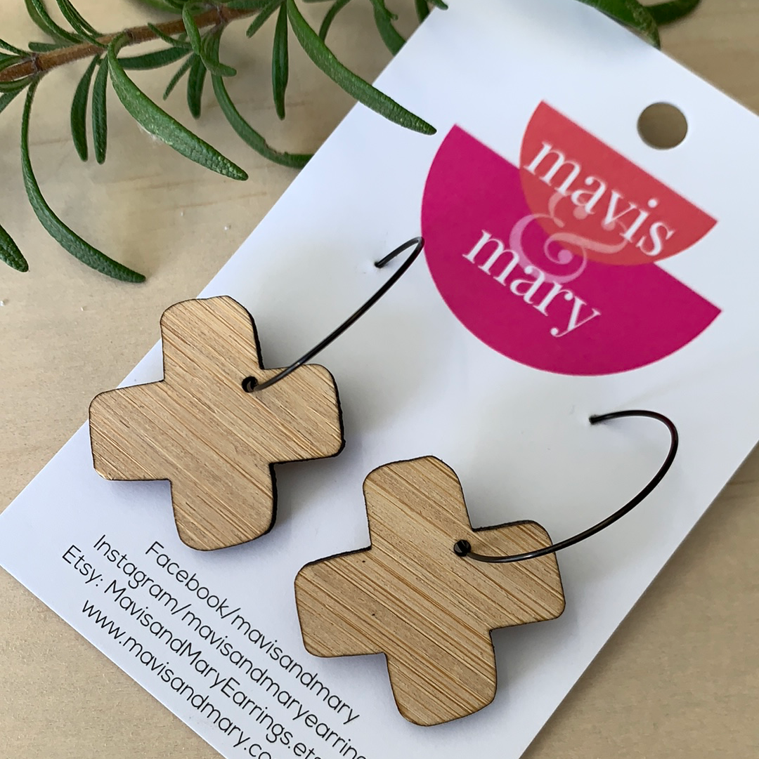 Bamboo crosses on hoops