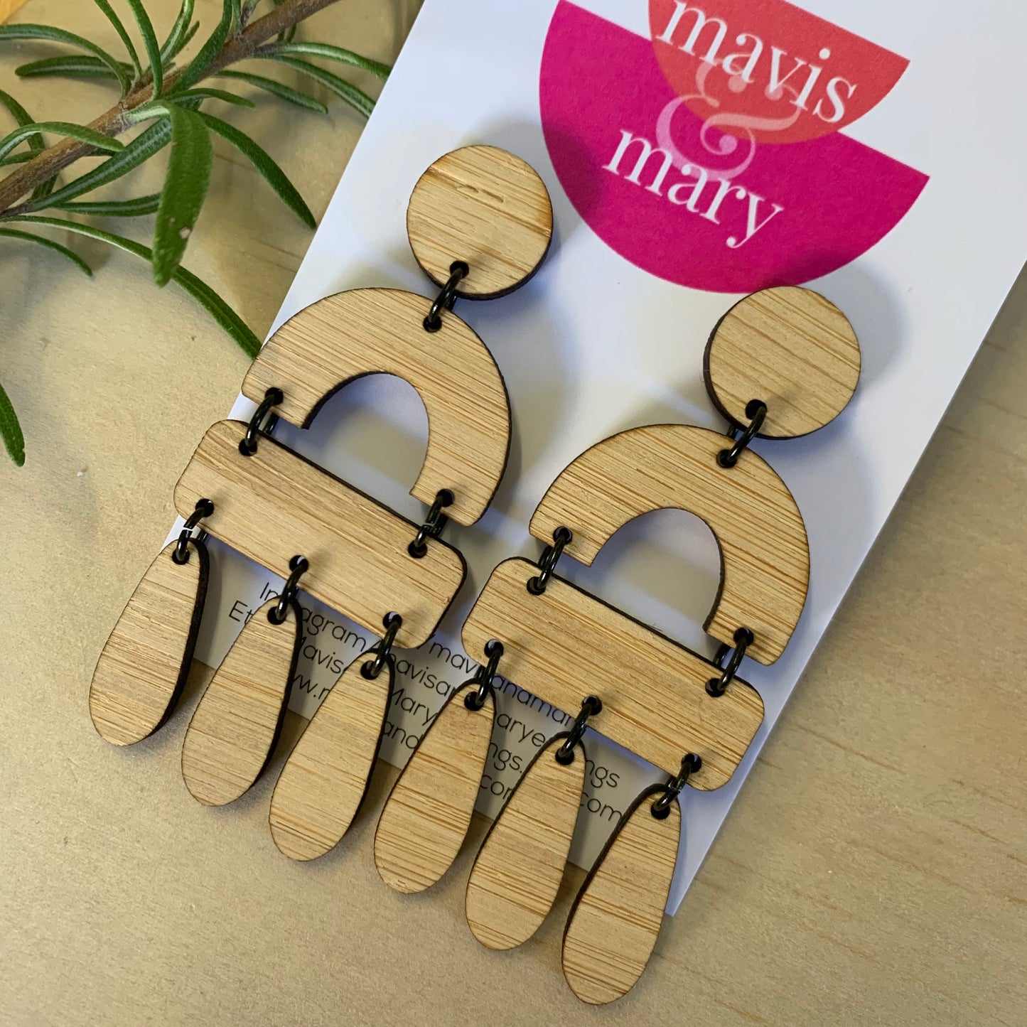 Bamboo statement - three tier dangles