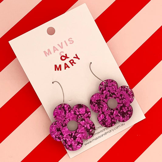 Purple flower cut out hoop