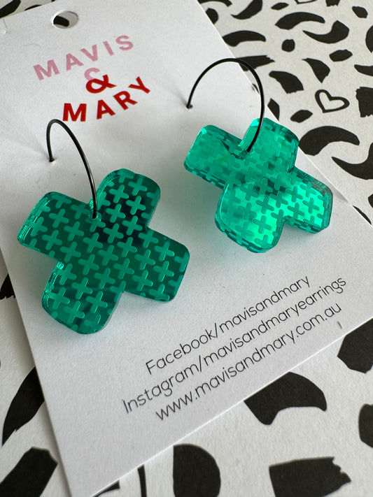 Mirror cross  bright green