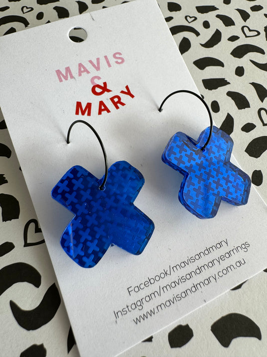 Mirror cross electric blue