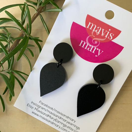 Black matte tear drop